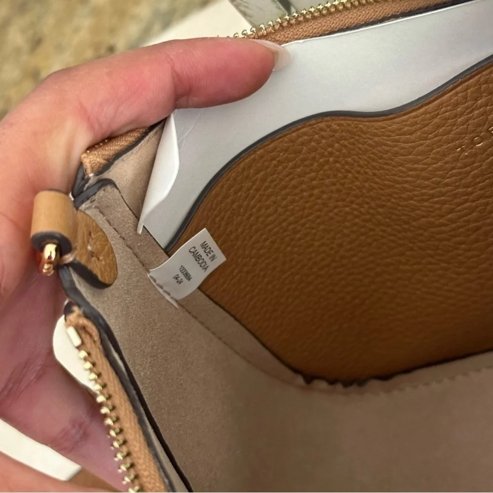 New ToryBurch THEA CONVERTIBLE CROSSBODY TIRAMISU 2 straps